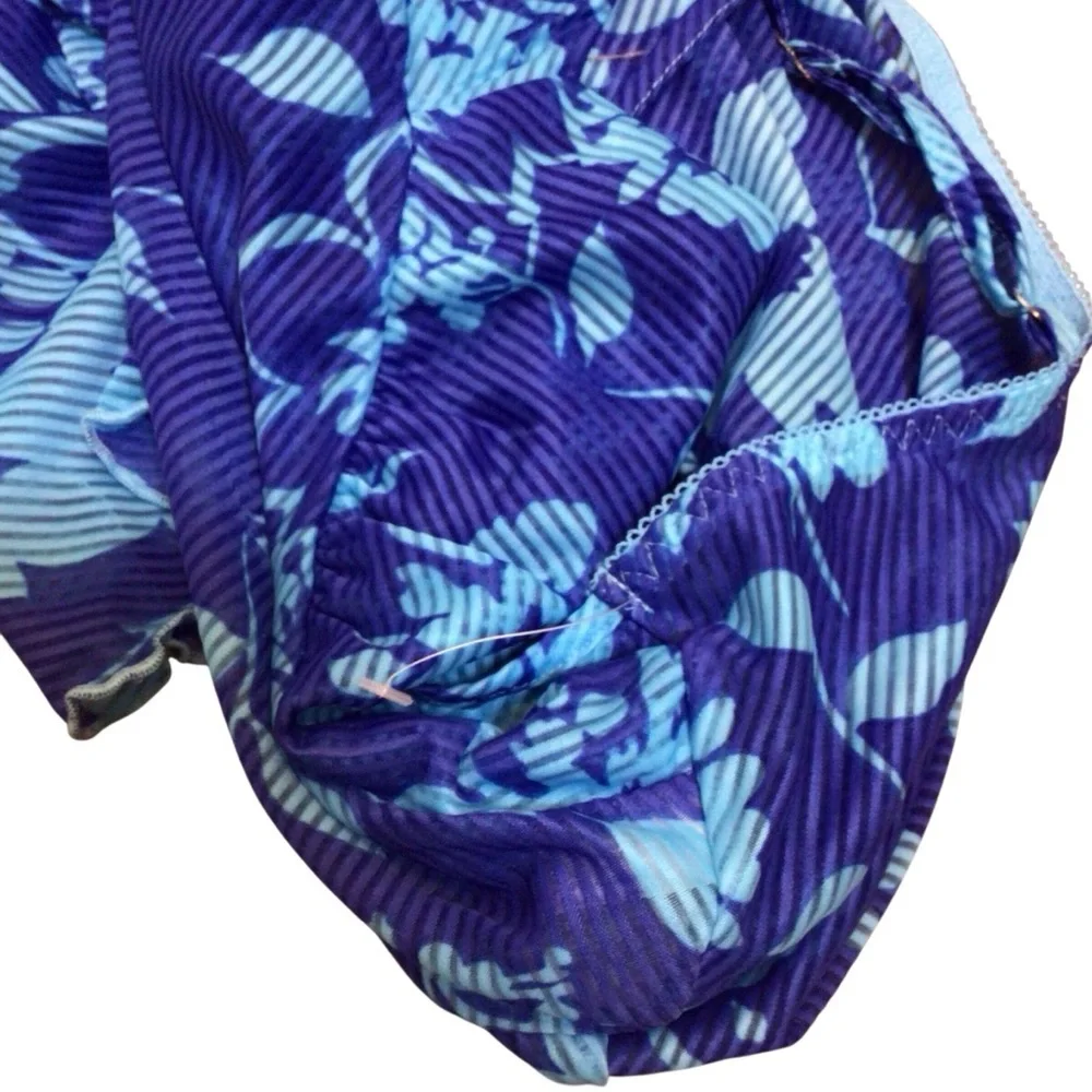 NWOT Blue Floral Semi-Sheer Lingerie Set Size S Cami Top & Matching Panty